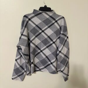 Rachel Zoe Gray Plaid Sweater